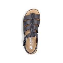 Load image into Gallery viewer, Rieker Black Strap Platform Sandal|V790400
