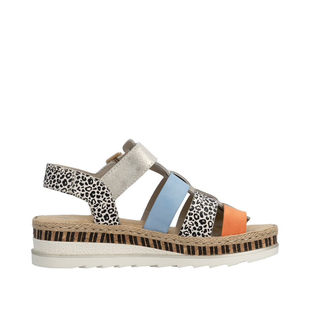 Rieker Multi Strap Mini Wedge Sandal|V790490