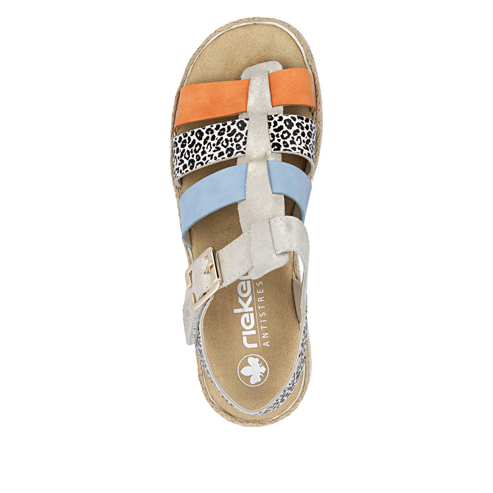 Rieker Multi Strap Mini Wedge Sandal|V790490