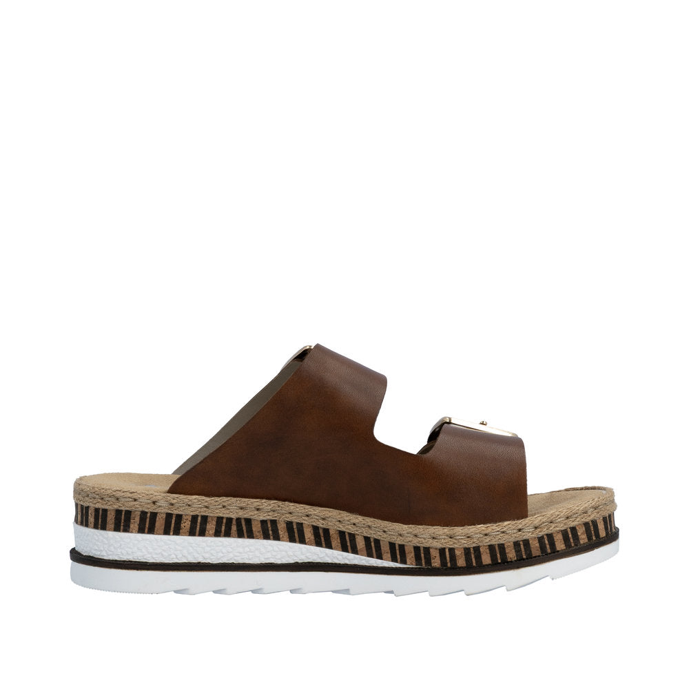 Rieker Brown Wedge Sandal|V795524BR