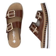 Load image into Gallery viewer, Rieker Brown Wedge Sandal|V795524BR
