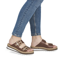 Load image into Gallery viewer, Rieker Brown Wedge Sandal|V795524BR
