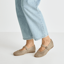 Load image into Gallery viewer, Tamaris Gold Fabric Mary Jane|
