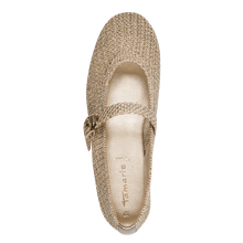Load image into Gallery viewer, Tamaris Gold Fabric Mary Jane|
