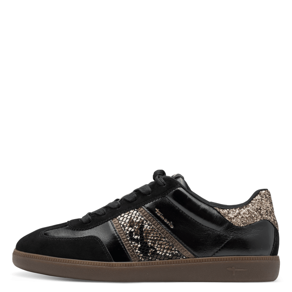 Tamaris Black And Snake Print Trainer|123624081