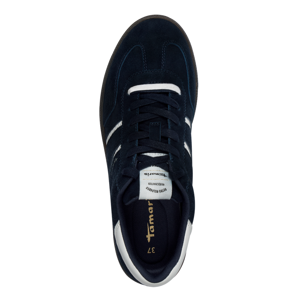 Tamaris Navy & White Trainer|123624805
