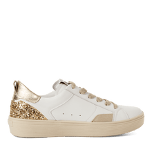 Load image into Gallery viewer, Tamaris White and Gold Leather Trainer|123706973
