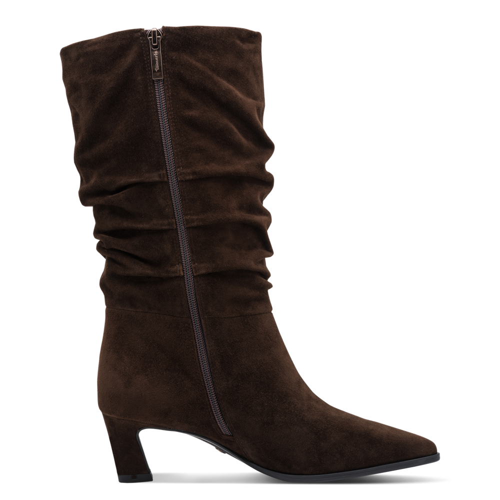 Tamaris Dark Brown Ruched Mid Boot|125308304