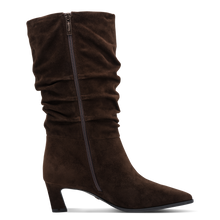 Load image into Gallery viewer, Tamaris Dark Brown Ruched Mid Boot|125308304
