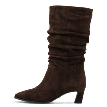Load image into Gallery viewer, Tamaris Dark Brown Ruched Mid Boot|125308304
