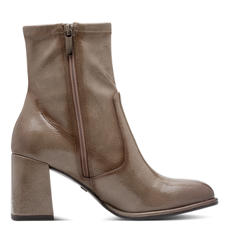 Tamaris Taupe High Block Heel Ankle Boot|125357345