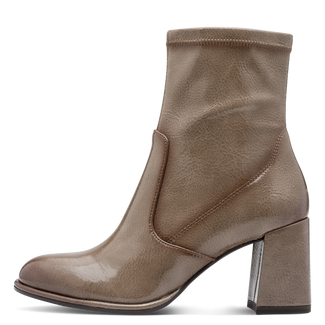 Tamaris Taupe High Block Heel Ankle Boot|125357345