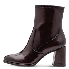 Load image into Gallery viewer, Tamaris Burgundy Patent Ankle Boot|125357568B
