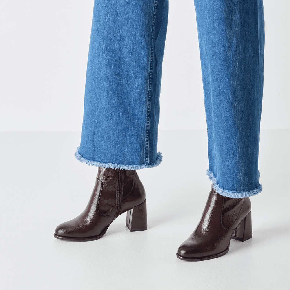 Tamaris Burgundy Patent Ankle Boot|125357568B