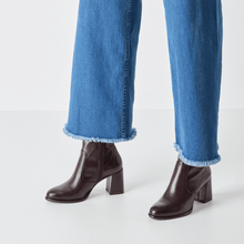 Load image into Gallery viewer, Tamaris Burgundy Patent Ankle Boot|125357568B
