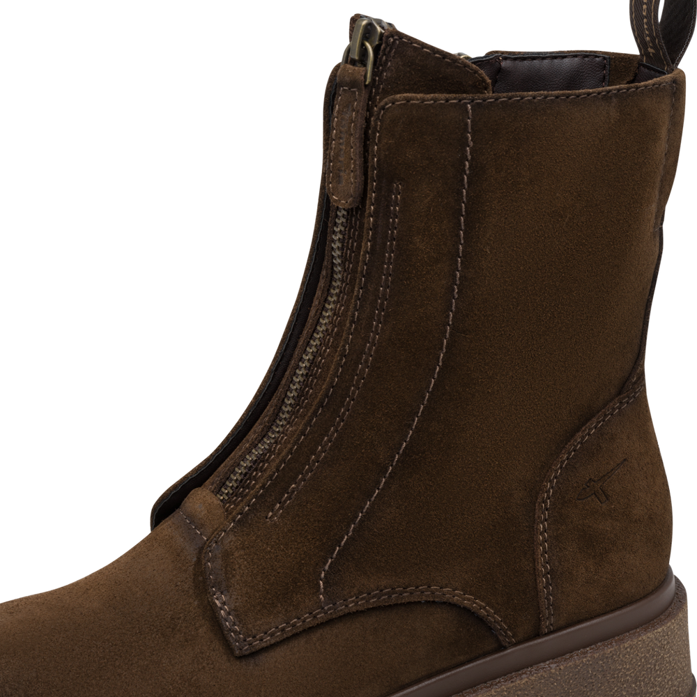Tamaris Brown Suede Ankle Boot|125424300