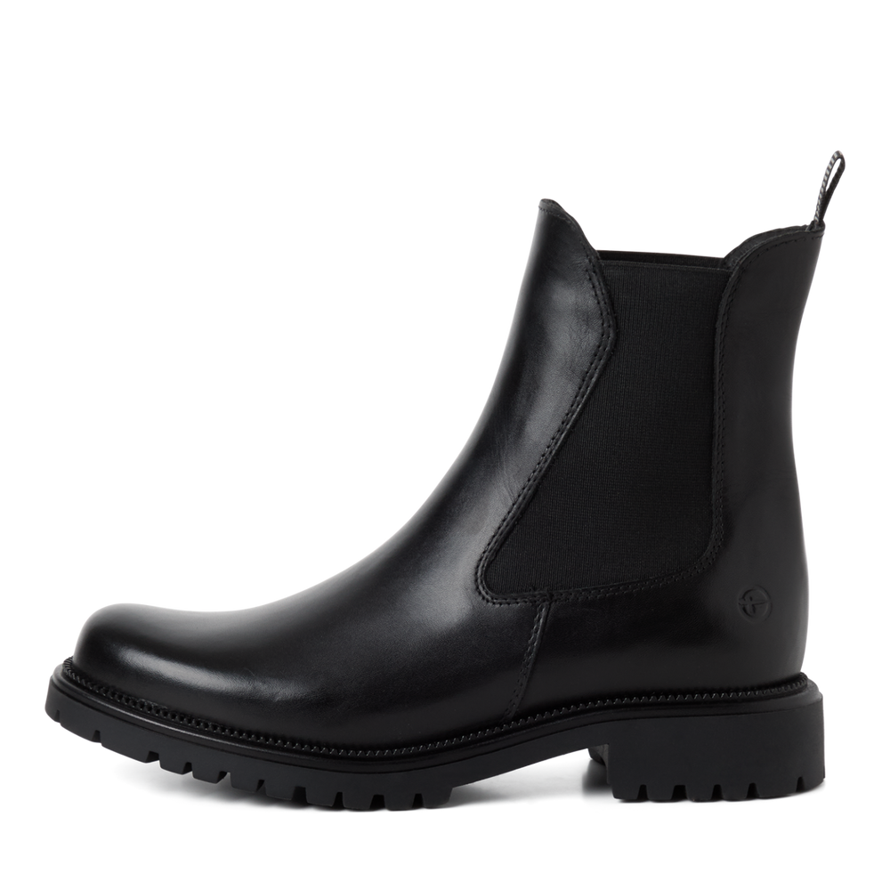 Tamaris Black leather Chelsea Boot|125427001