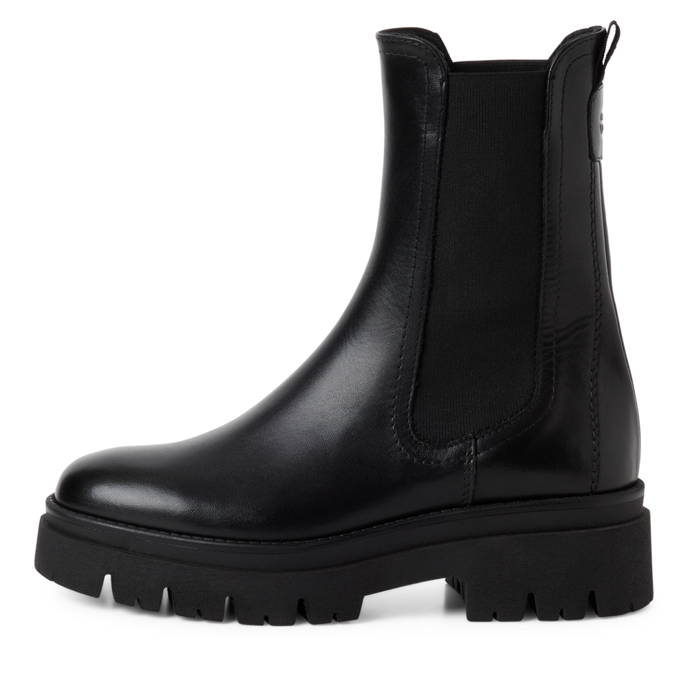 Tamaris Black Leather Chelsea Boot|125992001