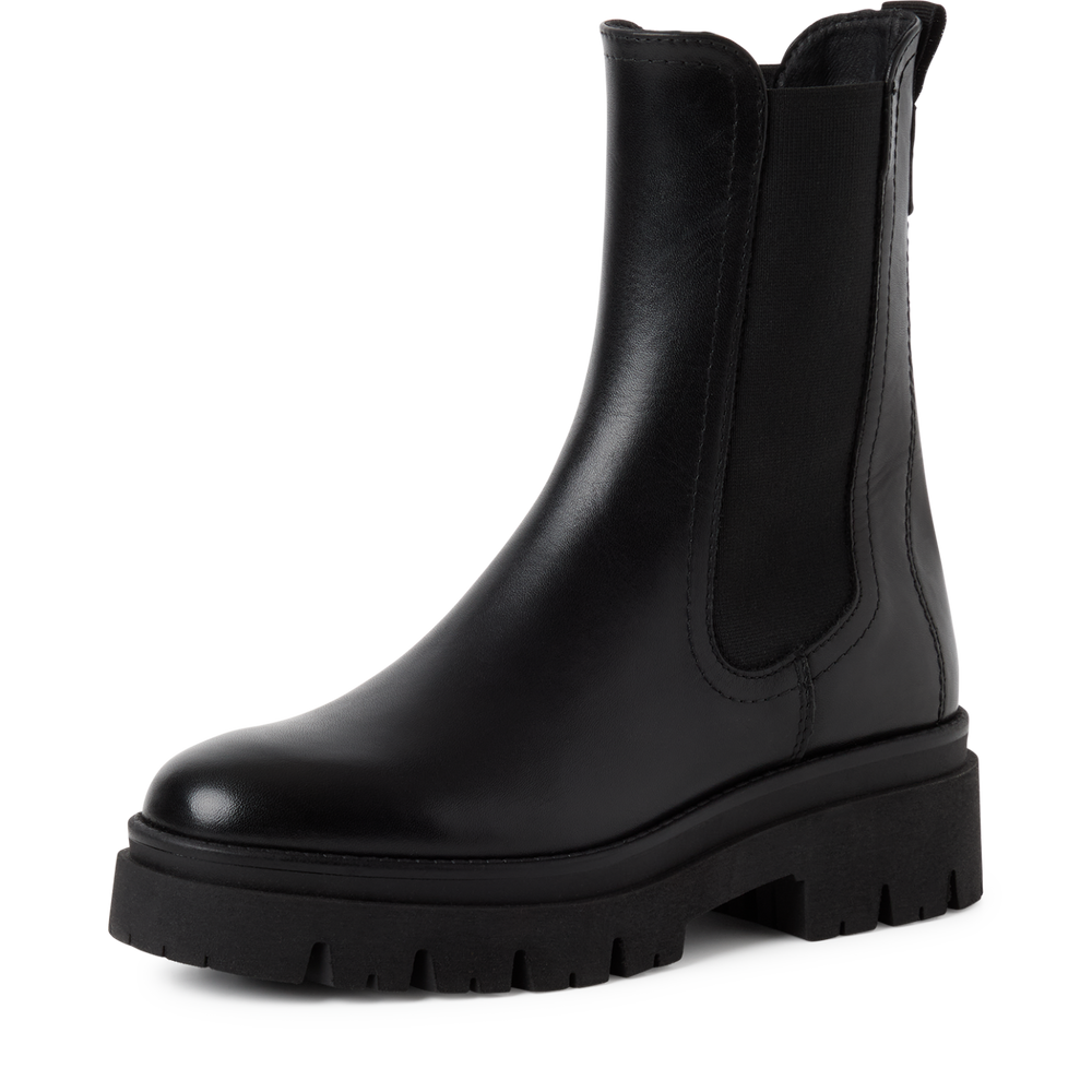 Tamaris Black Leather Chelsea Boot|125992001