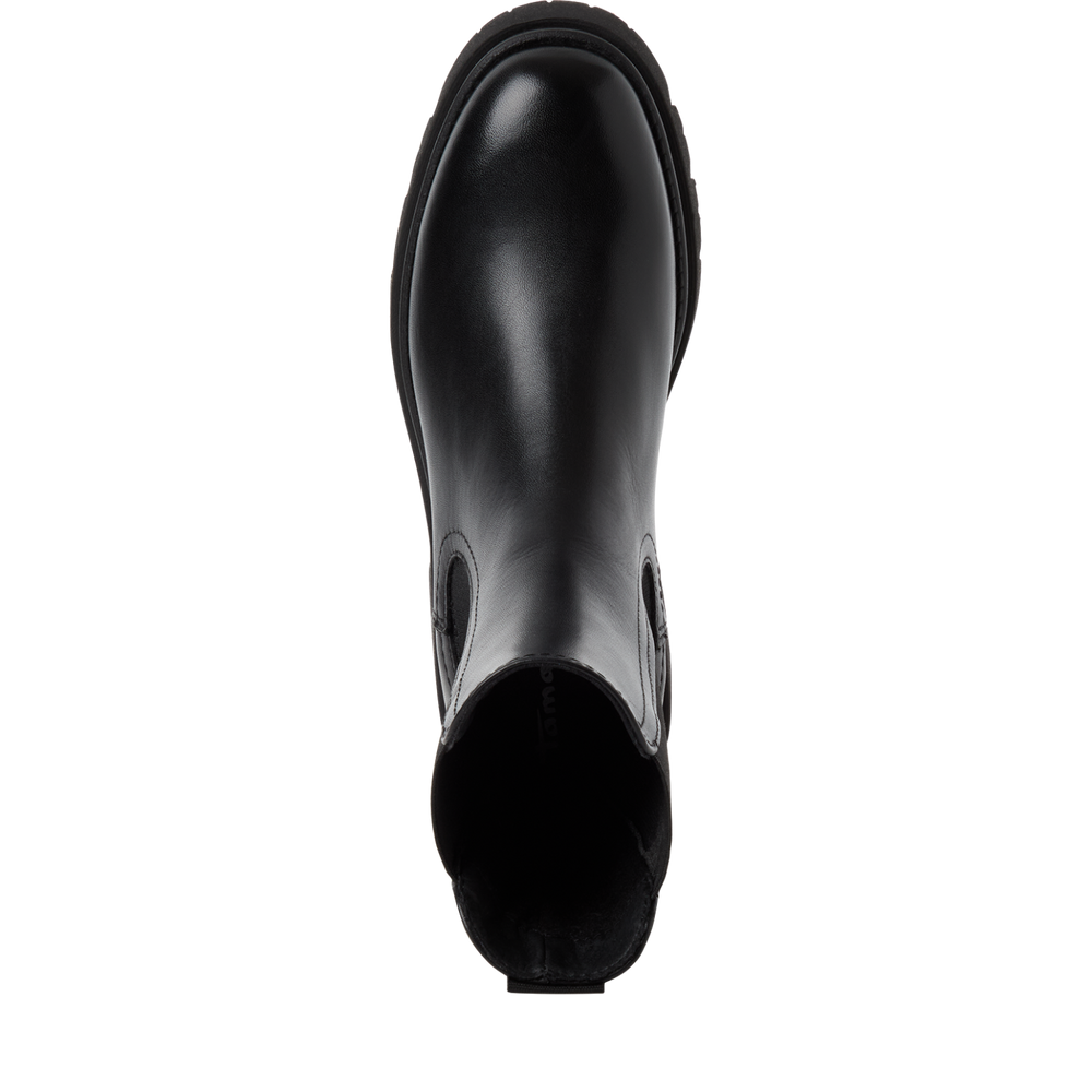 Tamaris Black Leather Chelsea Boot|125992001