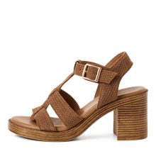Load image into Gallery viewer, Tamaris Brown Block Heel Sandal|128302380
