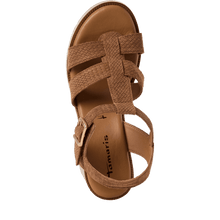 Load image into Gallery viewer, Tamaris Brown Block Heel Sandal|128302380
