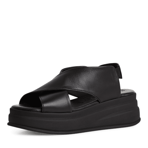 Tamaris Black Platform Sandal|2830344001
