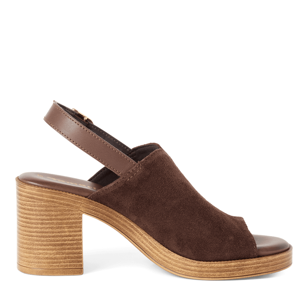 Tamaris Brown Suede Sandal|128304304