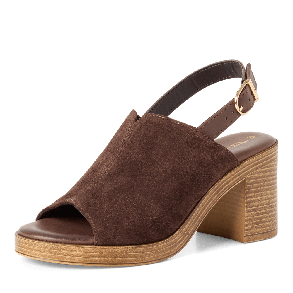 Tamaris Brown Suede Sandal|128304304