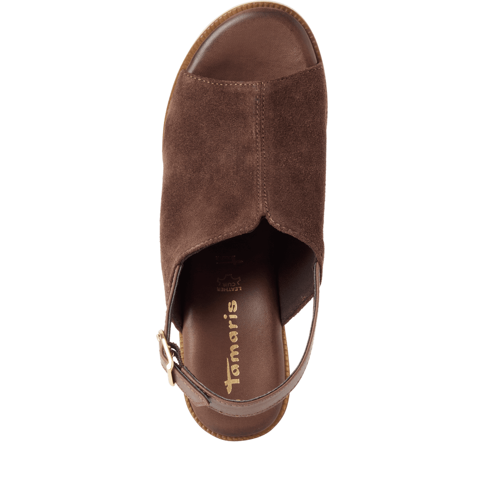 Tamaris Brown Suede Sandal|128304304