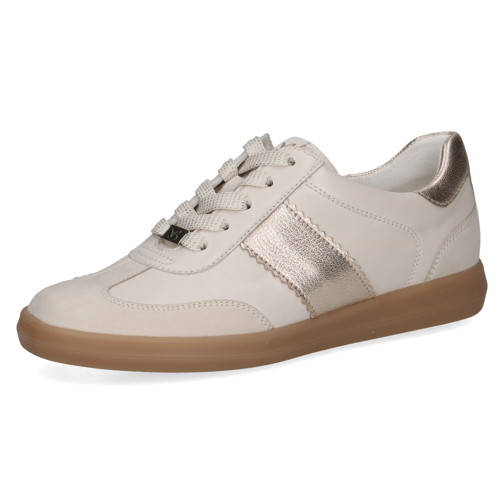 Caprice White and Gold Combo Trainer|923705130