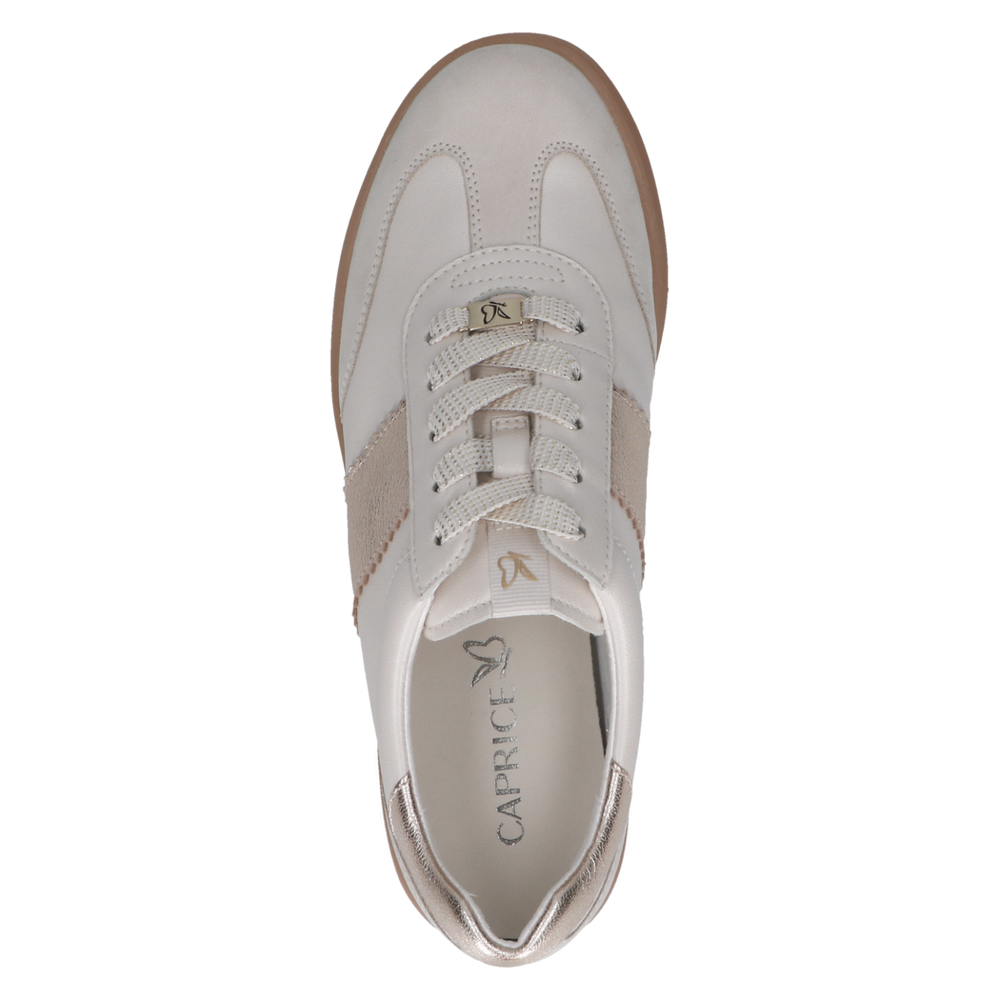 Caprice White and Gold Combo Trainer|923705130