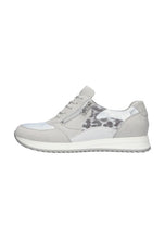 Load image into Gallery viewer, Gray and white sneaker on a white background
