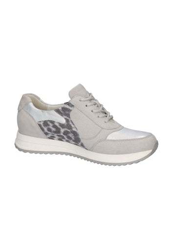 Waldlaufer Wide Fit Grey and Animal Print Trainer| 752016424