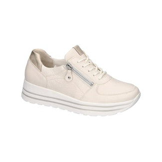 White sneaker with a zipper on a white background