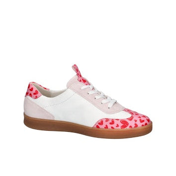 Waldlaufer Wide Fit White and Pink Trainer|704002264