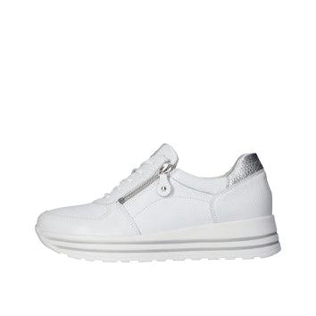 Waldlaufer White Wide Fit Trainer|758009150H