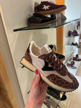 Victoria Brown Animal Print Trainer|1134116CH