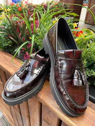 bORDO loafers with a thick sole on a white background