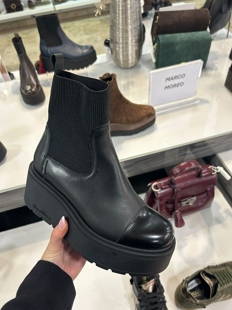 Marco Moreo Black Leather Platform Chelsea Boot | A132JNNE