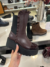 Load image into Gallery viewer, Marco Moreo Burgundy Ruffle Platform Ankle Boot | E4010MBO
