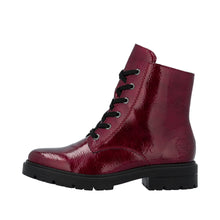 Load image into Gallery viewer, Rieker Patent Red laced Ankle Boot|Z284133
