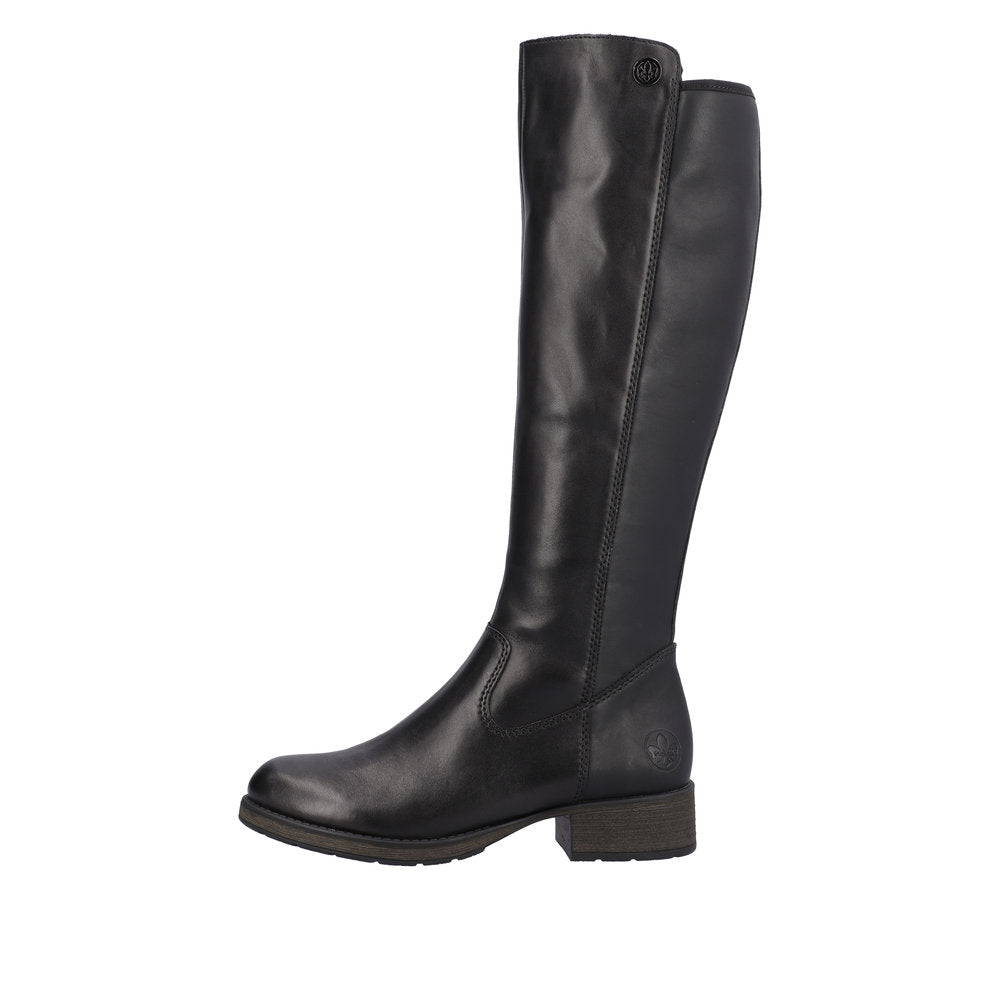 Rieker Stretch Panel Black Knee High Boot |Z959101BL