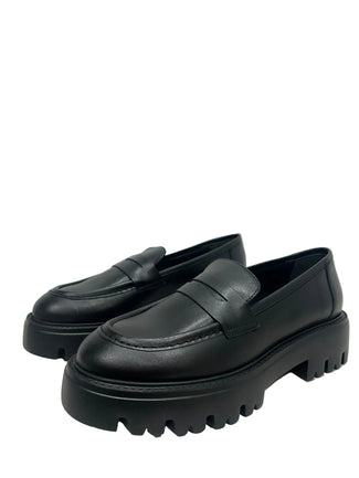 KMB Black Leather Chunky Loafers