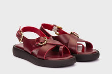 Load image into Gallery viewer, Wonders Burgundy Strap Sandal|AB1332M
