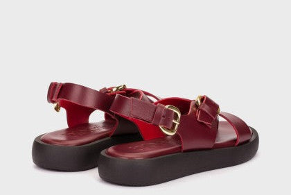 Wonders Burgundy Strap Sandal|AB1332M