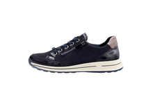 Load image into Gallery viewer, Ara Wide Fit Navy Suede &amp; Leather Trainer|125480182
