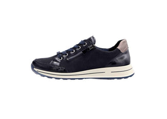 Ara Wide Fit Navy Suede & Leather Trainer|125480182