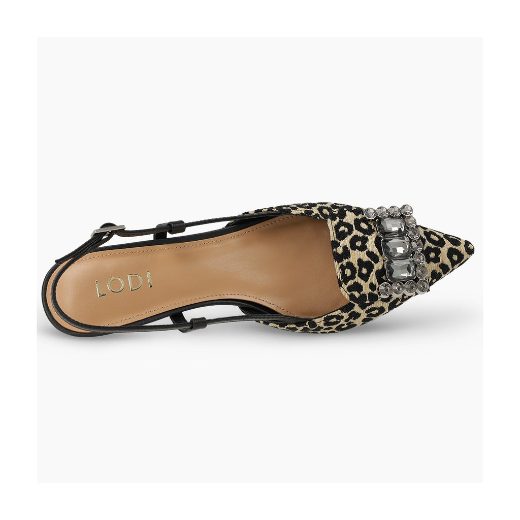 Lodi Leo Print Raffia Sling Back|CASIOPEAC1