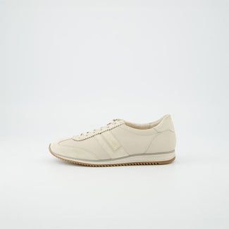 Paul Green Beige Leather Retro Trainer|5453159